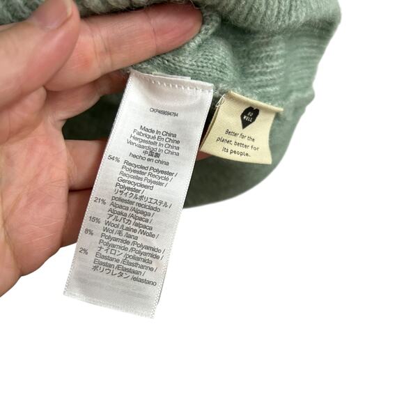 Quiet Luxury Alpaca Wool Blend Sweater Madewell Green XS NWT - Picture 6 of 8